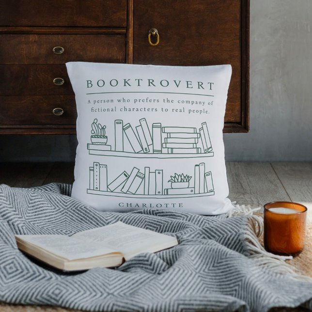 Coussin Booktrovert Editable Color Custom Thlow Pillow (Créateur téléchargé)
