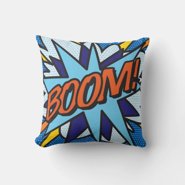 Coussin BOOM BANG Amusant Art Pop Livre de Bande Dessinée  (Recto)