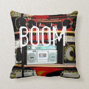 Coussin Boom Box Boombox Rétro années 1980 80s Colorful 
