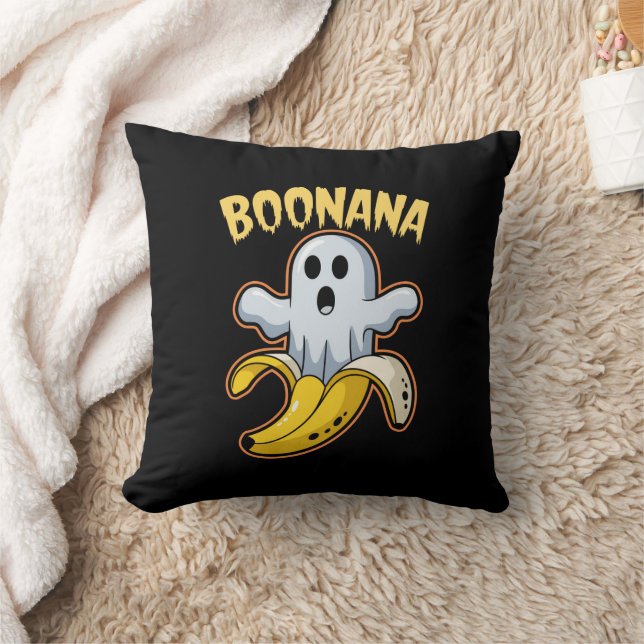 Coussin Boonana Cute Ghost Banana Halloween (Couverture)