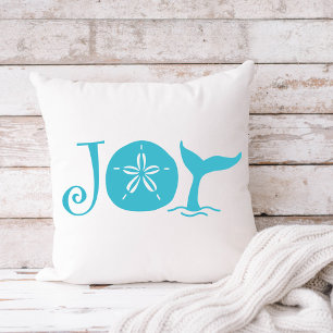 Coussin Bord de mer heureux Joie de Noël à la plage