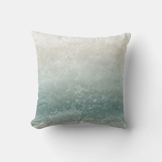Coussin Bord De Mer Taupe Et Bleu Splash (Recto)