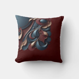 Coussin Bordeaux and Blue Aesthetic Art