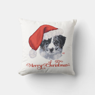 Coussin Border Collie Noël