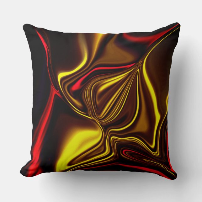 Coussin Bords courbes dorés et rouges avec parties sombres (Recto)