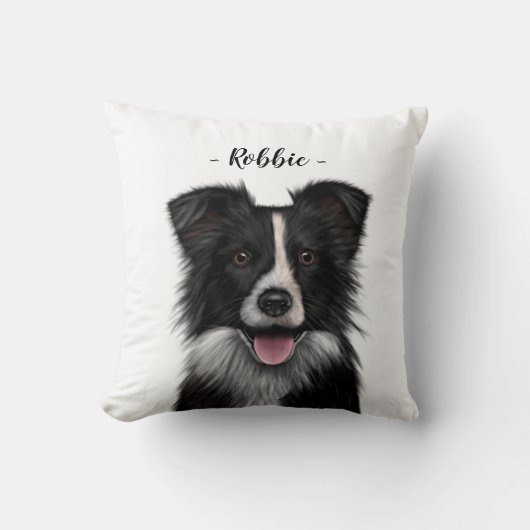 Coussin Bordure Collie - Chien de mouton  (Recto)