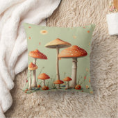 Coussin Bordure de champignons orange clair vert sauge Cot (Couverture)