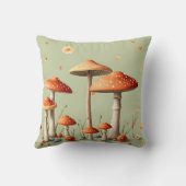 Coussin Bordure de champignons orange clair vert sauge Cot (Verso)