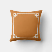 Coussin Bordure de clé grecque orange brûlée Monogramme pe (Verso)