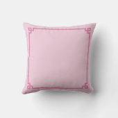 Coussin Bordure de clé grecque rose clair monogrammée (Verso)