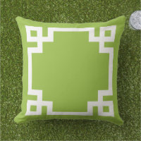 Bordure de clé grecque verte et blanche