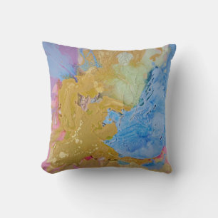 Coussin Bordure des Plaines modernes couleurs pastel abstr