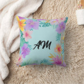 Coussin Bordure Florale Tropicale Esthétique d'Été (Couverture)