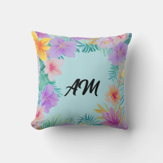 Coussin Bordure Florale Tropicale Esthétique d'Été