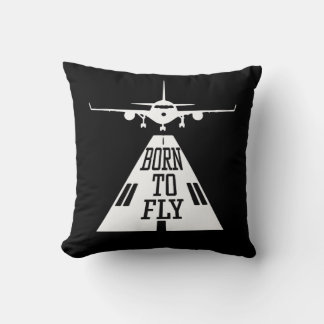 Coussin Born To Fly Aviation Pilot Flying Airplane Aircraf