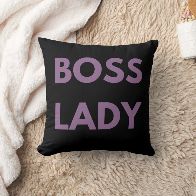 Coussin Boss Lady Purple Lettres (Couverture)