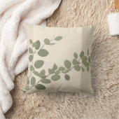 Coussin Botanical organic eucalyptus leaf neutral tones (Couverture)