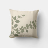 Coussin Botanical organic eucalyptus leaf neutral tones (Recto)