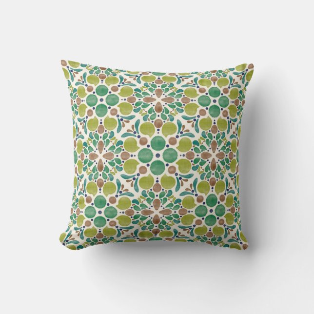 Coussin Botanical Pop - Olive (Recto)