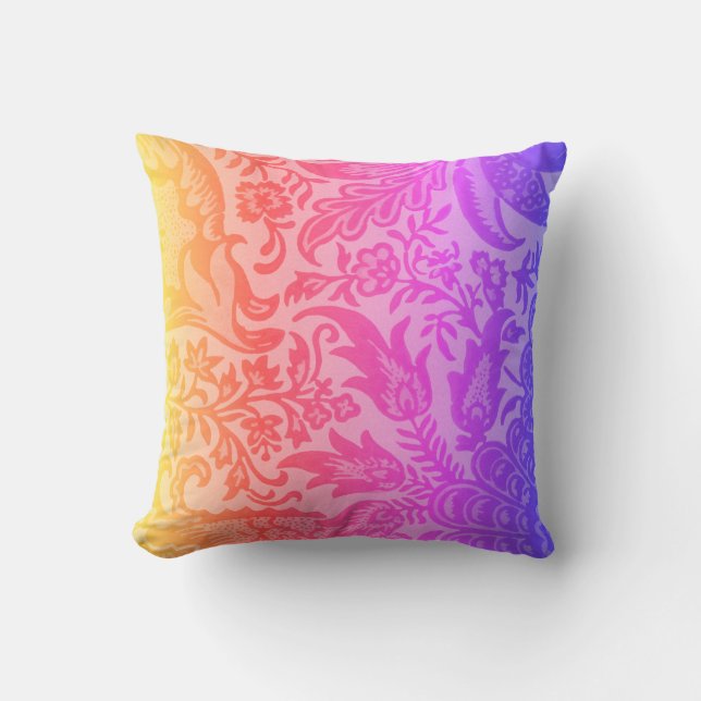 Coussin Botanique arc-en-ciel moderne (Recto)