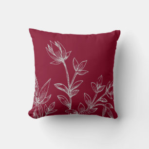 Coussin Botanique de Bourgogne et de Grey  Fleurs Rhatany