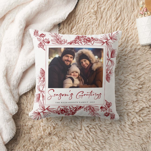 Coussin Botanique de Noël Vintage (Couverture)