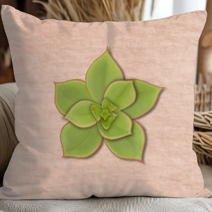 Coussin Botanique de Succulente Verte Moderne