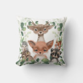 Coussin Botanique Forêt Botanique Animaux Baby Nursery (Recto)