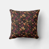 Coussin Botaniques aquarelles noir et or de Bourgogne Fleu (Verso)