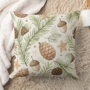 Coussin Botaniques d'hiver et flocons de neige - Fêtes rus