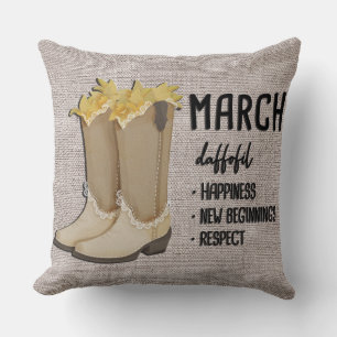 Coussin Bottes florales Mois de naissance Fleur / Mars Daf