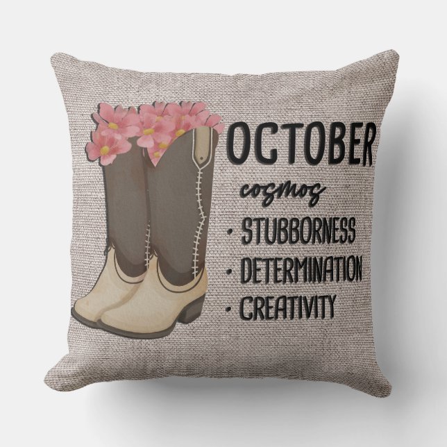 Coussin Bottes florales Mois de naissance Fleur/ Octobre C (Recto)