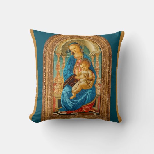Coussin Botticelli Madonna et l'enfant lancent l'oreiller (Recto)