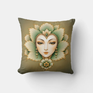 Coussin Boucles d'oreilles Lady Flower Émeraude & Or Per
