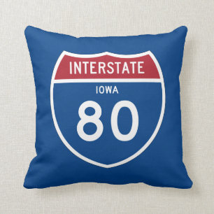 Coussin Bouclier d'autoroute nationale de l'Iowa IA I-80 -