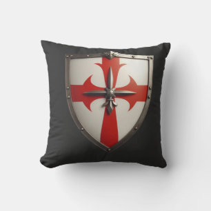 Coussin bouclier de croiseur avec patte de croix rouge