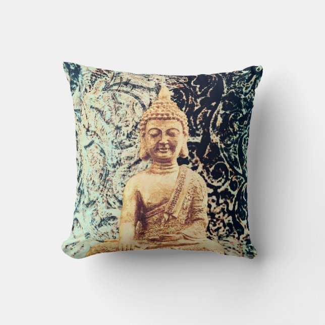 Coussin Bouddha assis de la Terre Élégance Zen Illuminatio (Recto)