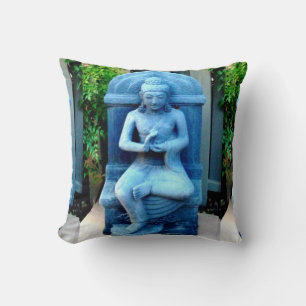 Coussin Bouddha du jardin bleu