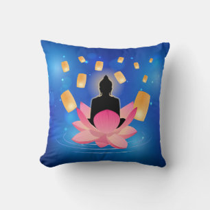 Coussin Bouddha du jour de Vesak sur Lotus Lantern Vaisakh