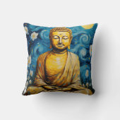 Coussin Bouddha peinture moderne coloré (Verso)