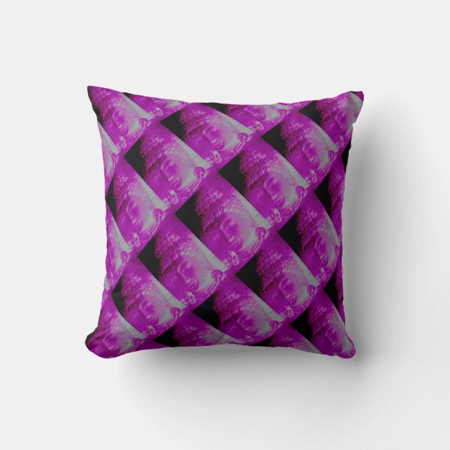 coussin bouddha violet et gris (Recto)