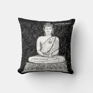 Coussin Bouddha Wat Pho Temple Bangkok Thaïlande B&W