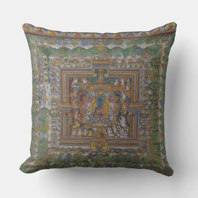 Coussin Bouddhisme Médecine bleue Bouddha (Recto)
