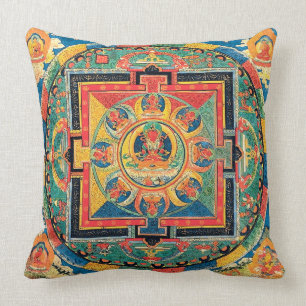 Coussin bouddhiste tibétain de mandala