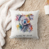 Coussin Bouddles Koala en couleur, personnalisé (Couverture)