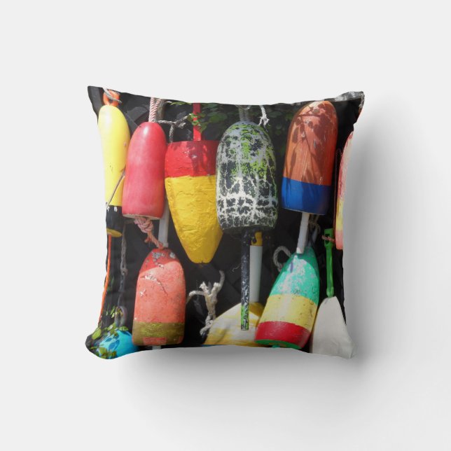 Coussin Bouées de pêche - Maine (Recto)