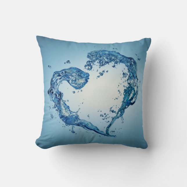 Coussin Bouffées d'eau en forme de coeur (Recto)