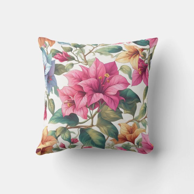 Coussin bougainvilliers double face (Verso)