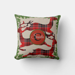 Coussin Bouges de pin de rennes de buffle Plaid Monogramme