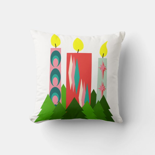 Coussin Bougies de Noël (Recto)